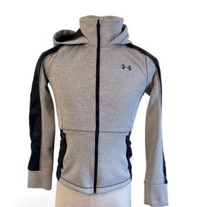 Under Armour Storm Women's Full Zip Hoodie Gray Black Fleece Logo Size S
